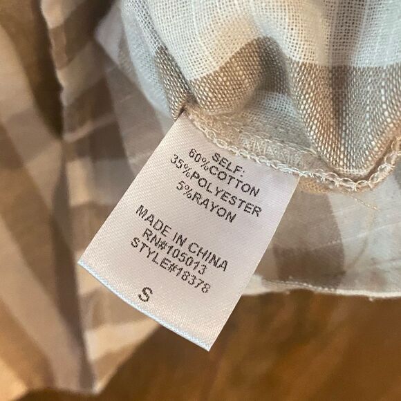 Savanna Jane Sz S Beige Red Tassle Tie Striped Embroidered Boho Blouse - Picture 8 of 8